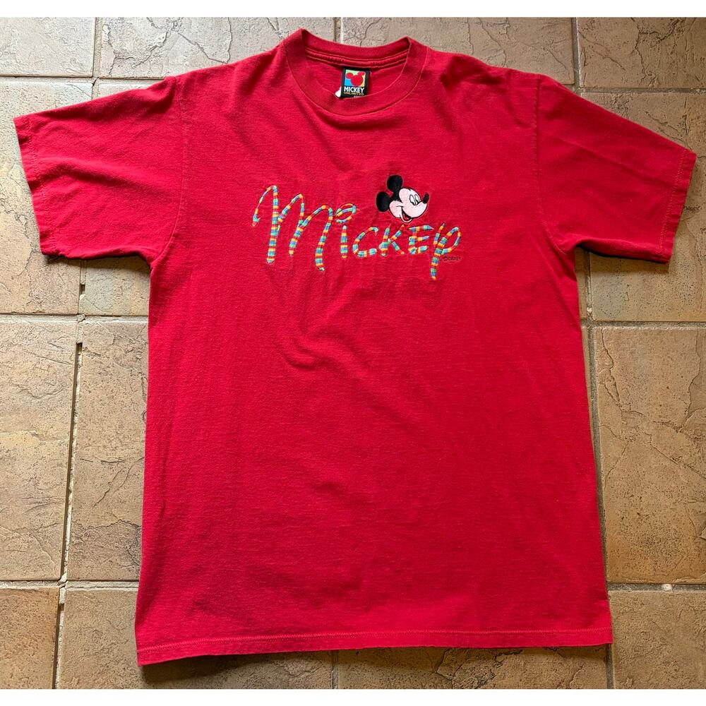 Vintage Mickey Unlimited Disney T Shirt Large Made In USA Red Mickey Tee